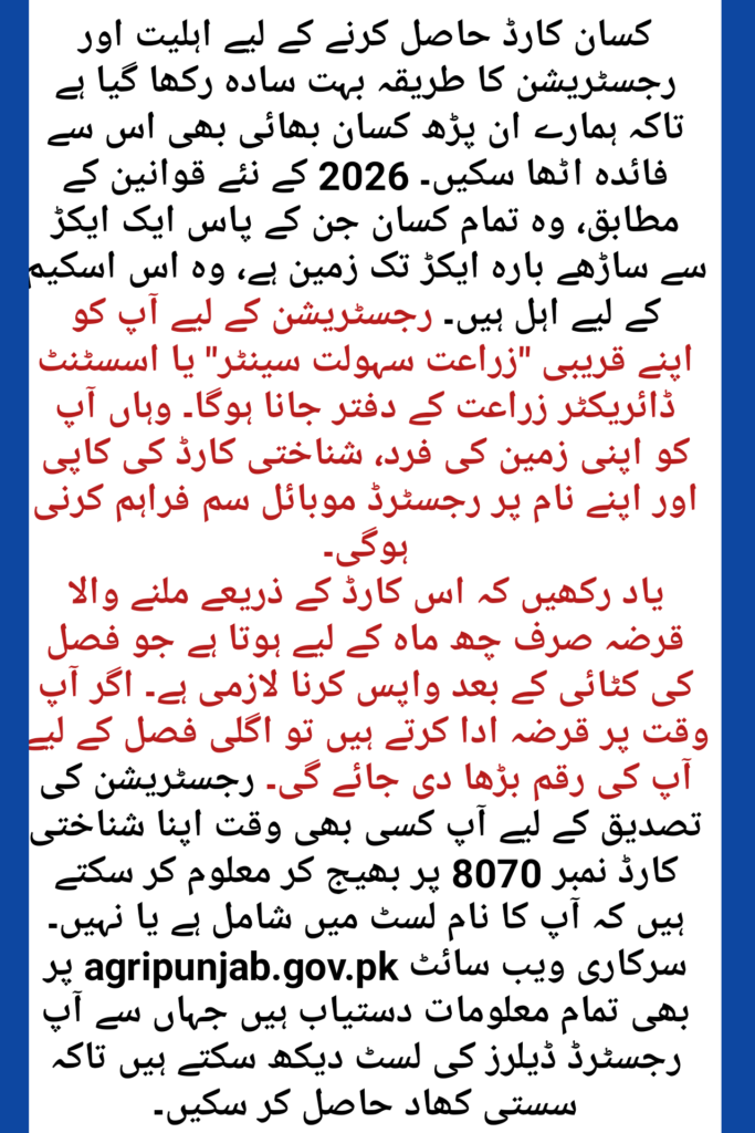 Check Your Kisan Card Status Online by CNIC